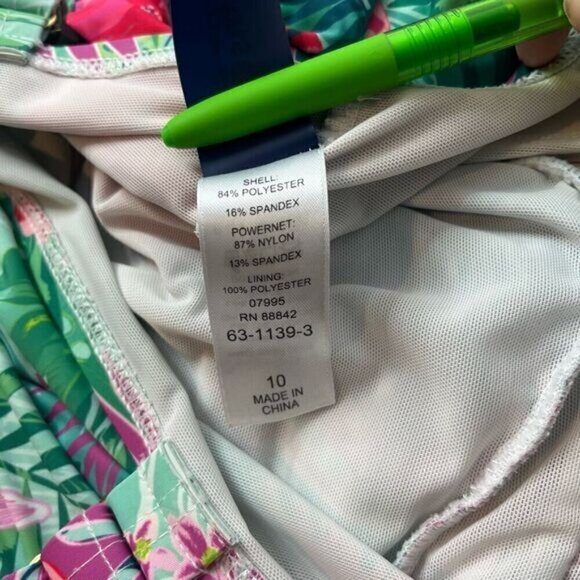 Swimsuits For All Women's Twist Front V-Neck Swimdress Hawaiian Floral Size 10 - Picture 11 of 16